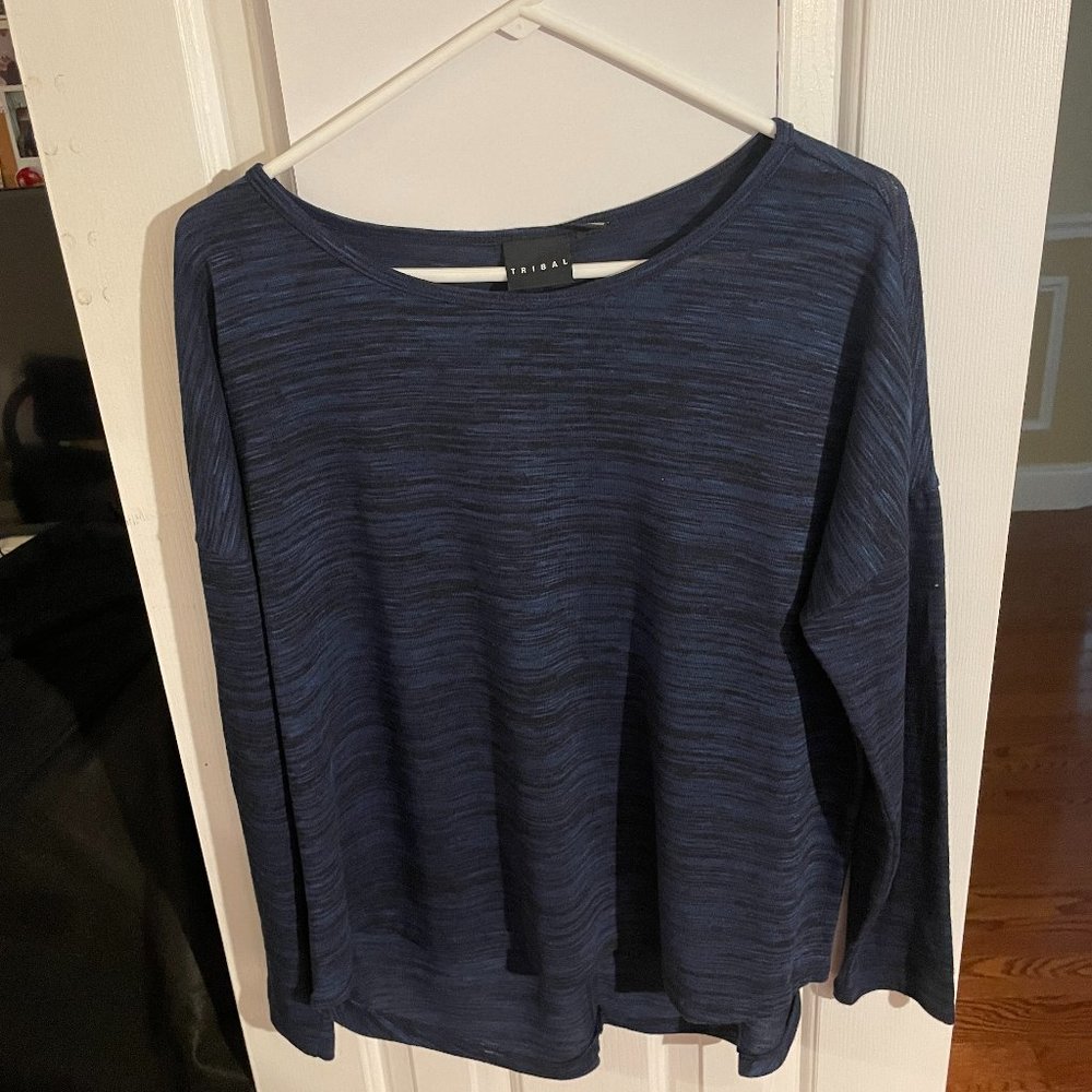 Tribal Boatneck Casual Pullover Long-Sleeved Tunic